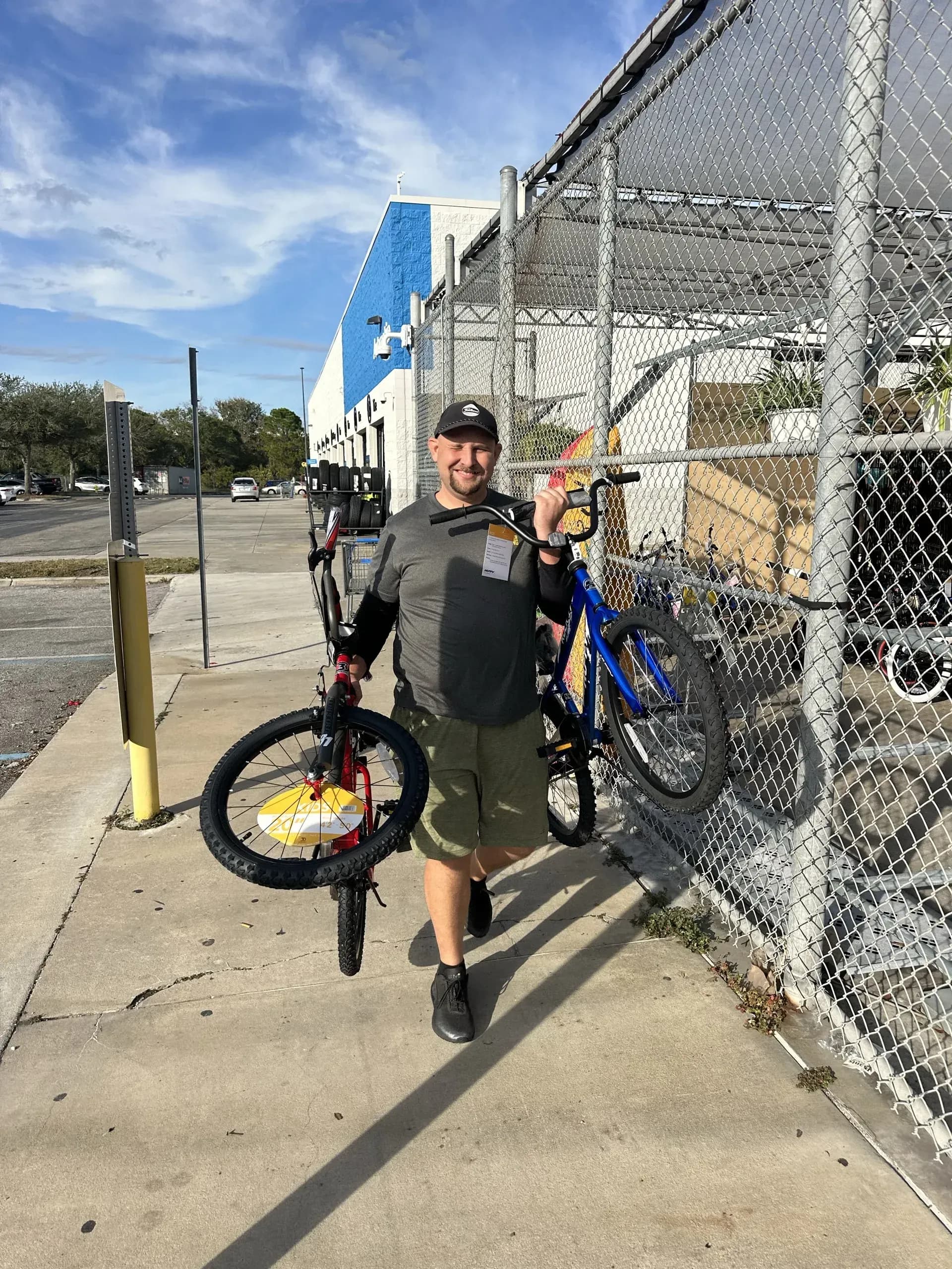 Panther Moving crew member carrying bikes during a residential move